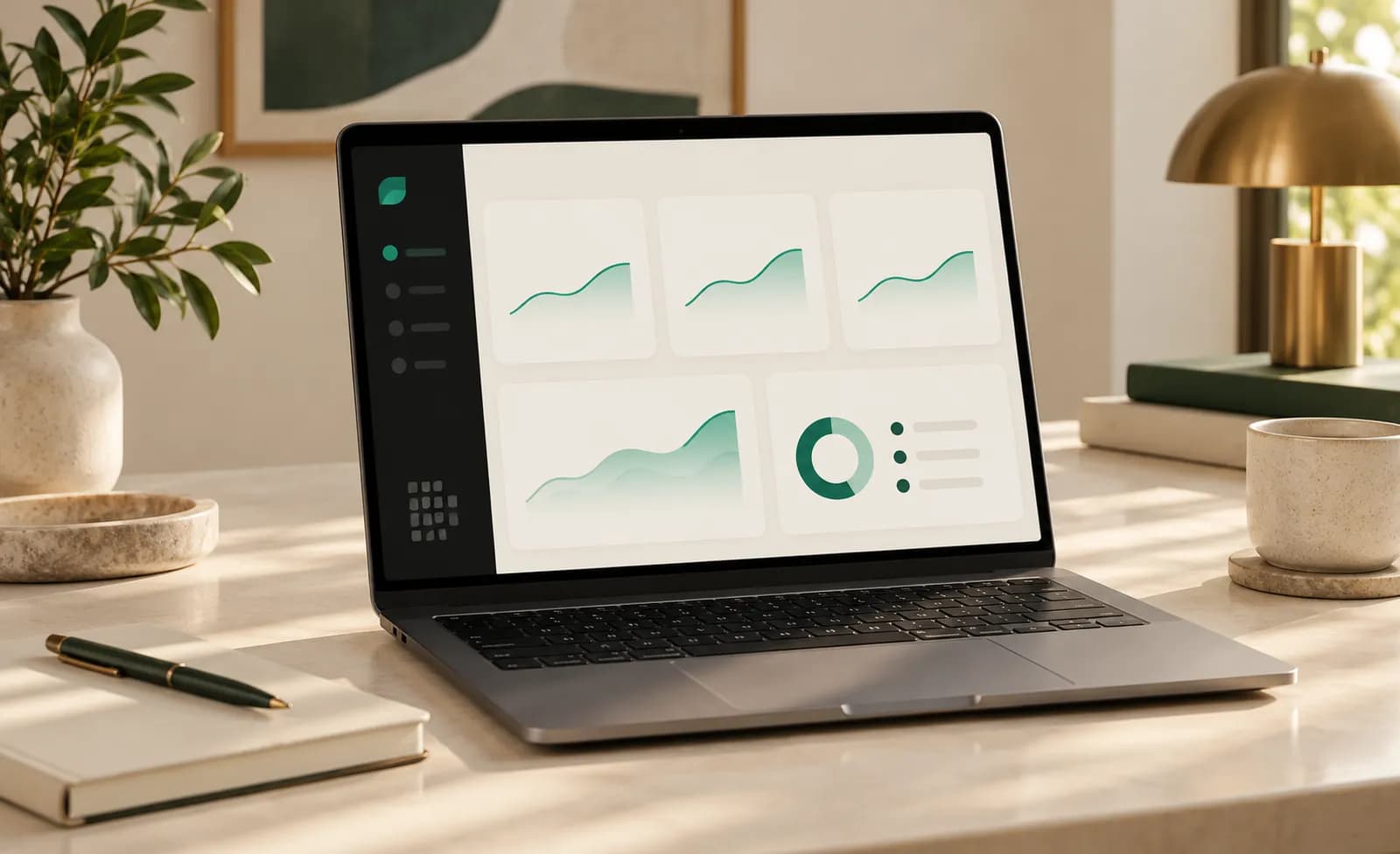 Konzeptillustration einer Analyseansicht auf einem Laptop